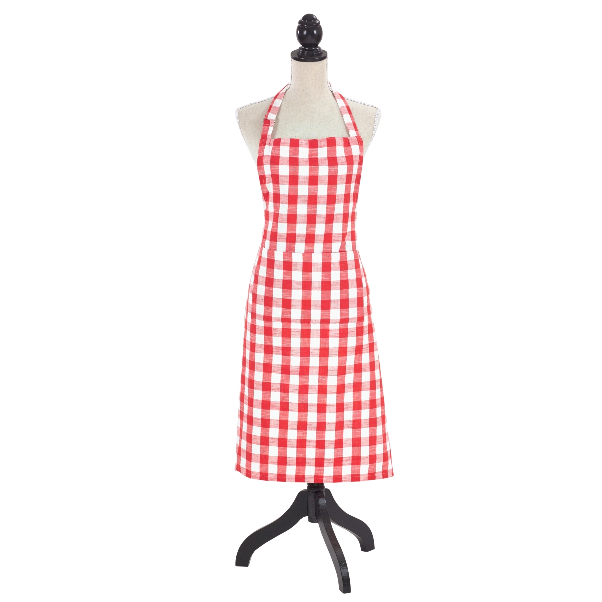 1029.r2436 24 X 36 In. Cotton Apron With Gingham Design, Red