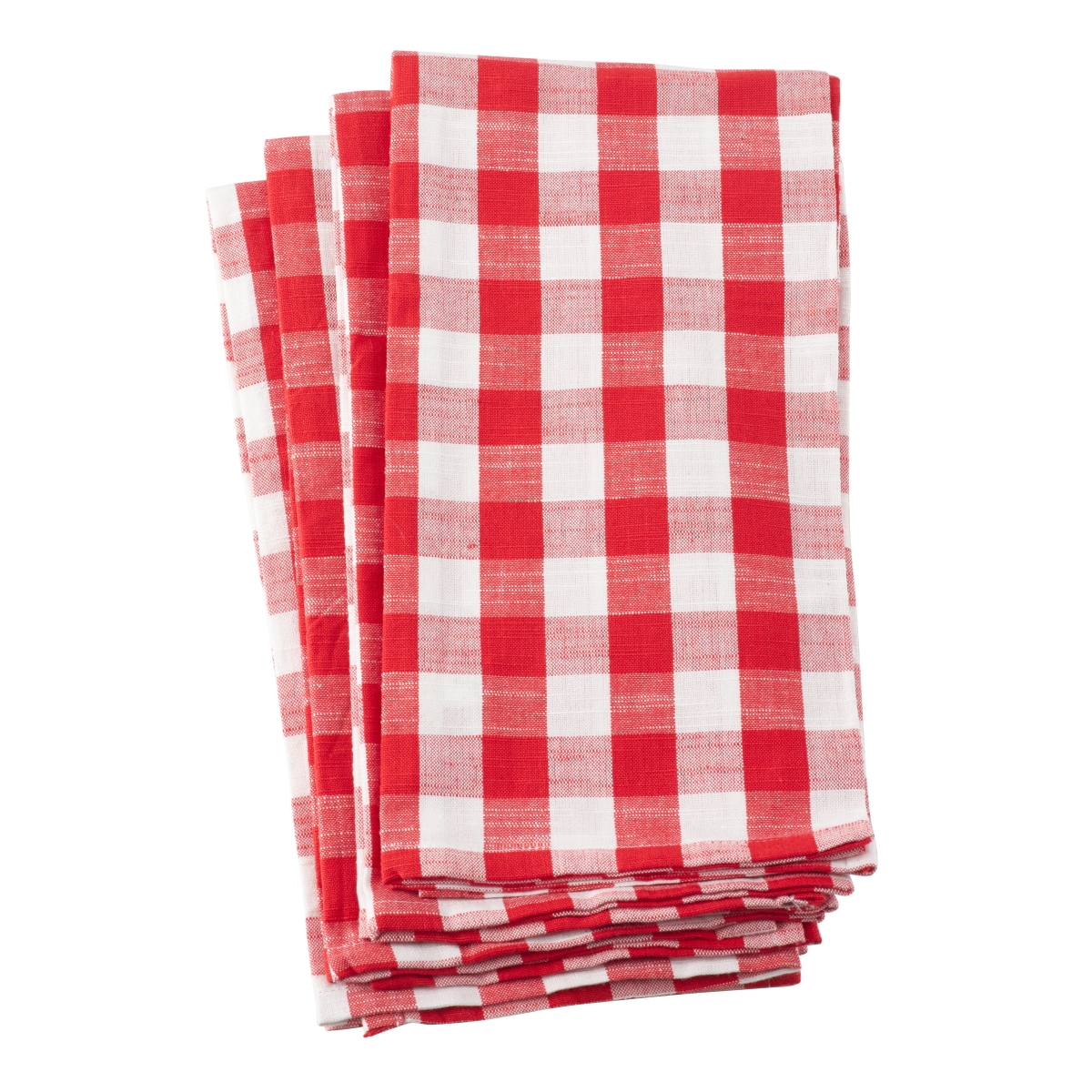 1029.r2028 20 X 28 In. Gingham Plaid Check Design Cotton Kitchen Towel, Red - Set Of 4