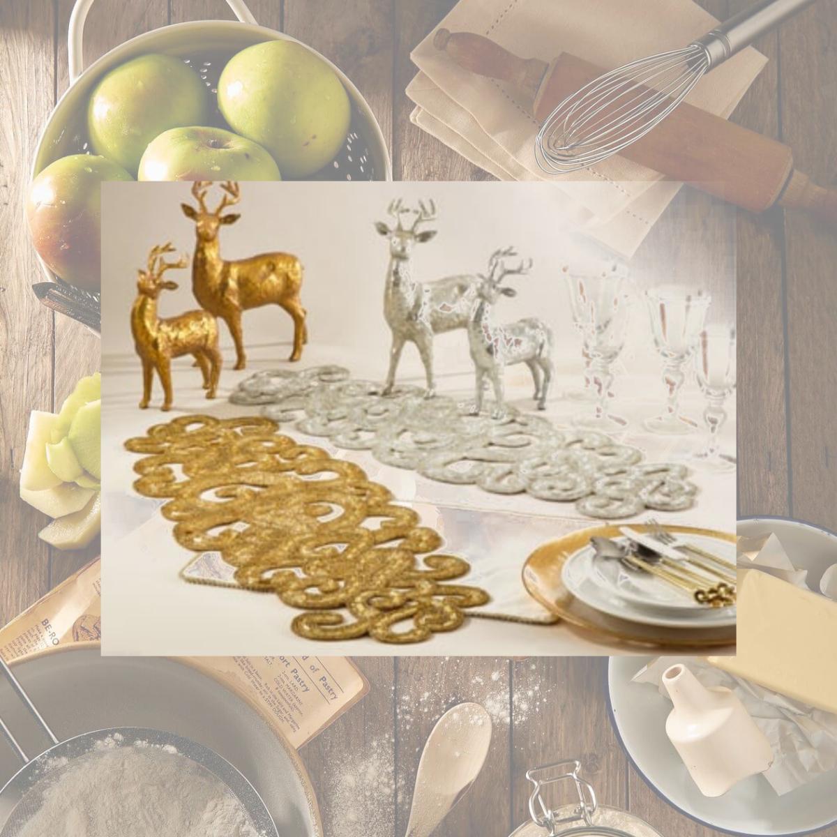 Picture of SARO 906.GL1335B 13 x 35 in. Rectangle Rosalind Beaded Design Table Runner  Gold