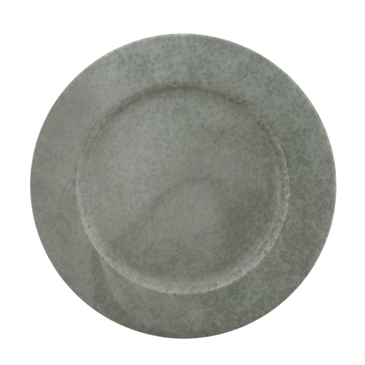 Ch372.s13r 13 In. Round Galvanized Metal Charger Plate, Silver - Set Of 4
