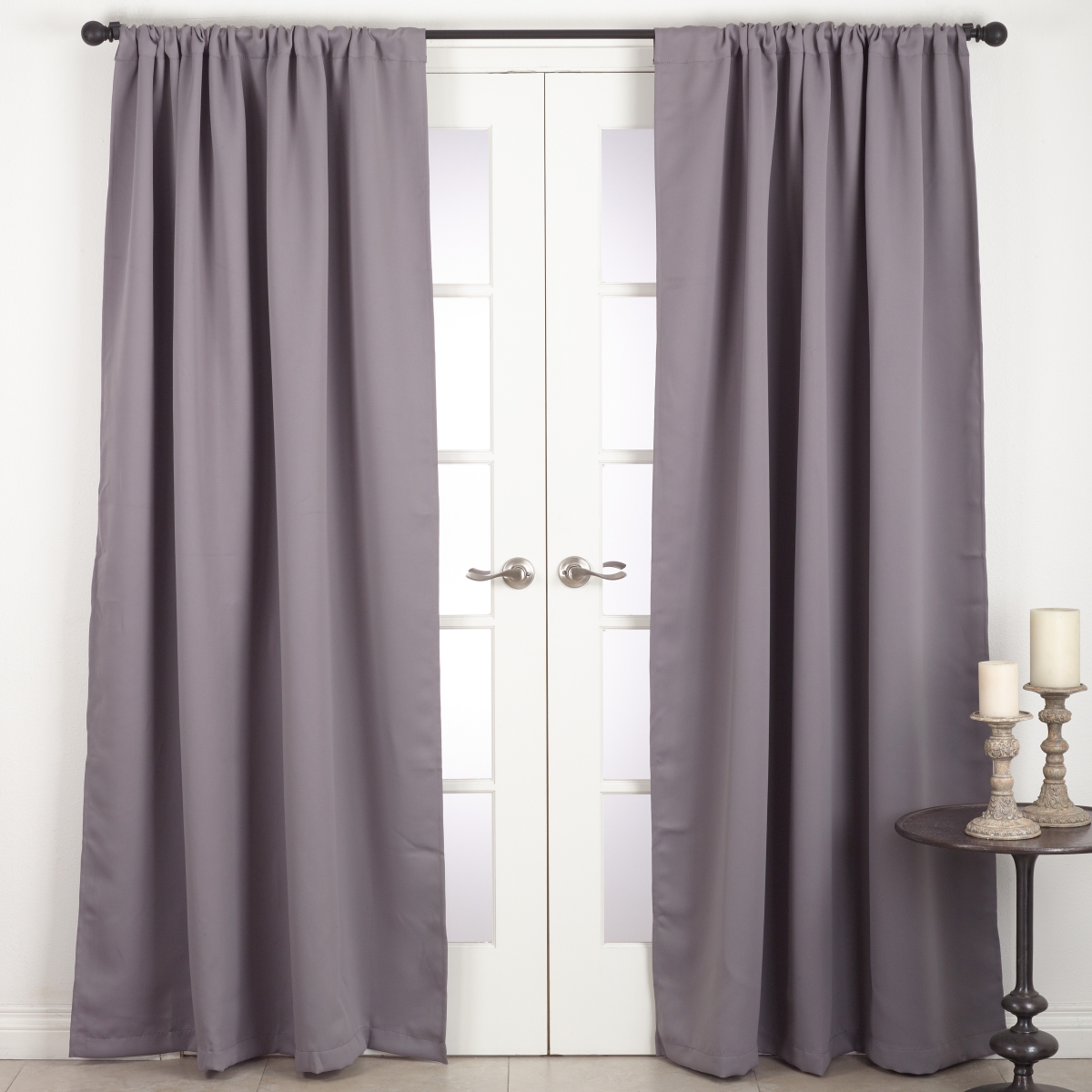 C115.gy5484 54 X 84 In. Solid Rod Pocket Blackout Window Curtain Panel, Grey