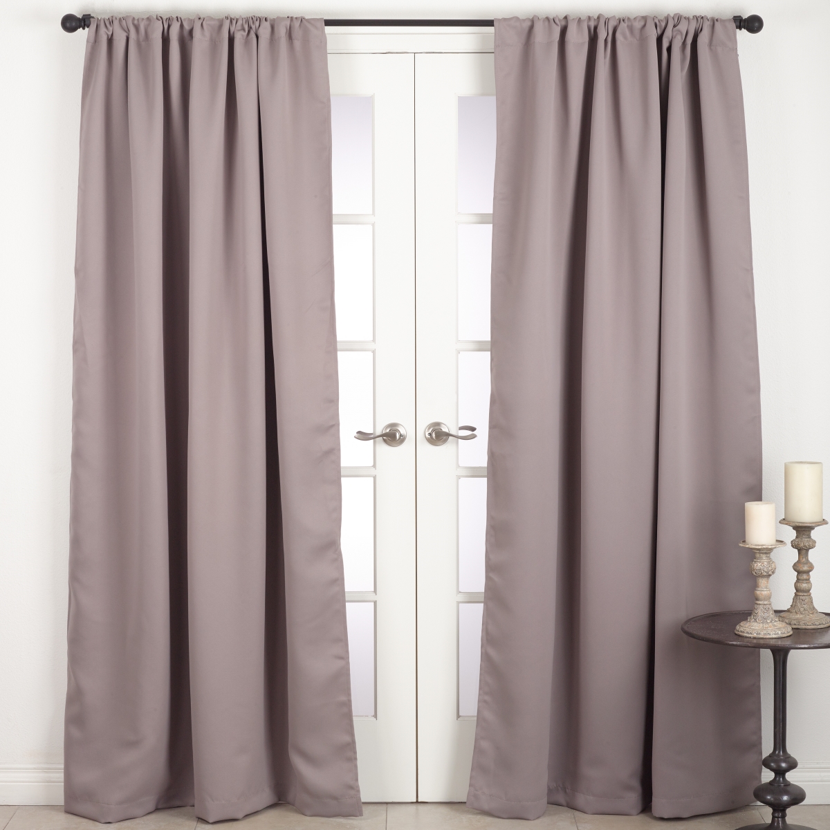 C115.t5484 54 X 84 In. Solid Rod Pocket Blackout Window Curtain Panel, Taupe