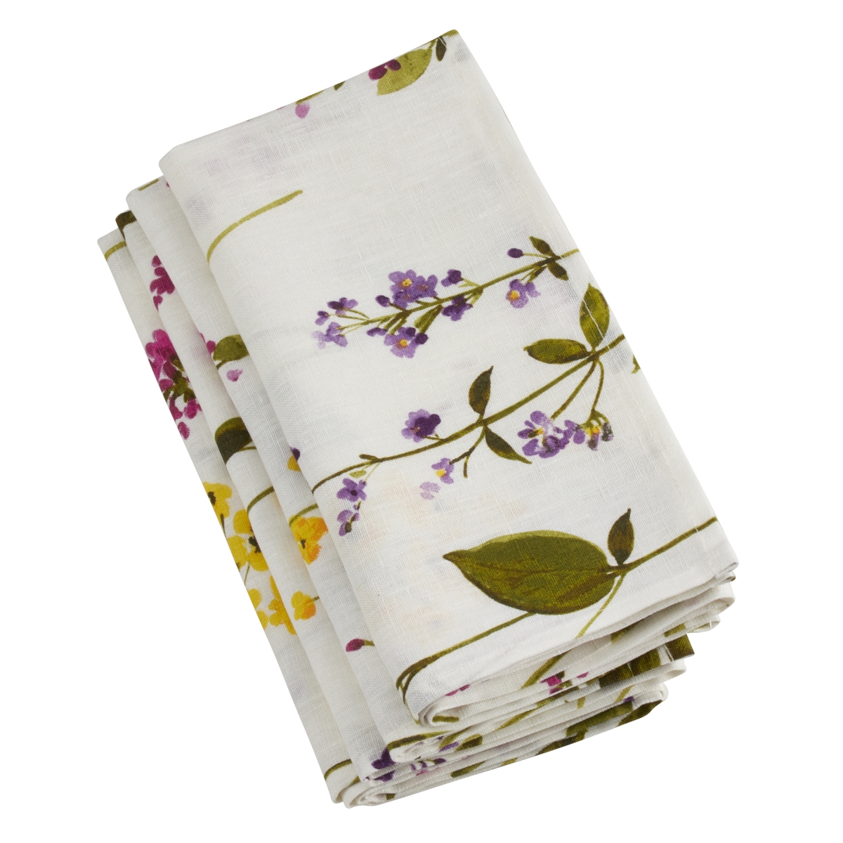 UPC 789323344823 product image for SARO 1015.OW20S Watercolor Floral Design Table Napkins  Off White - Set of 4 | upcitemdb.com