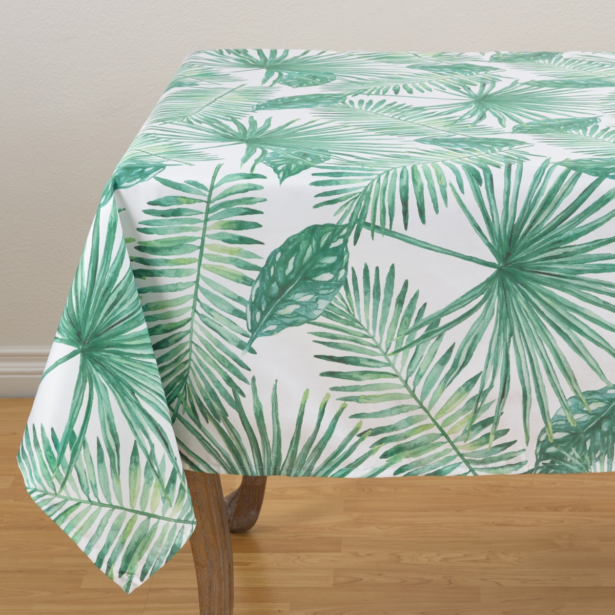 1461.g18s 18 In. Square Printed Leaf Pillow With Poly Filled, Green