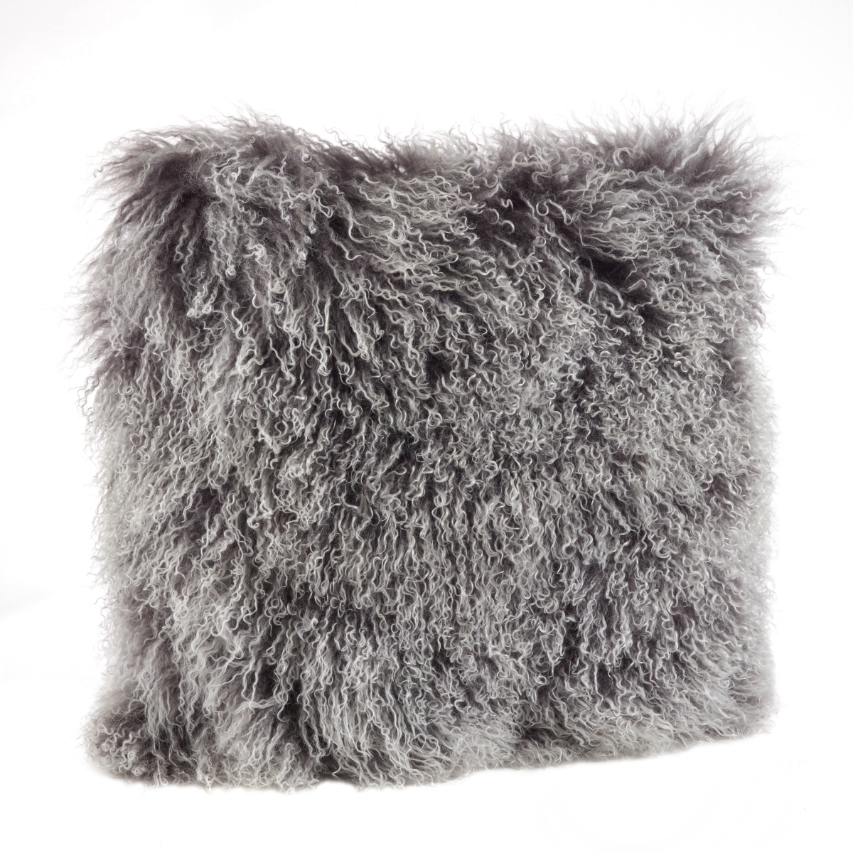 3564.ck20s 20 In. Wool Mongolian Lamb Fur Throw Pillow - Charcoal