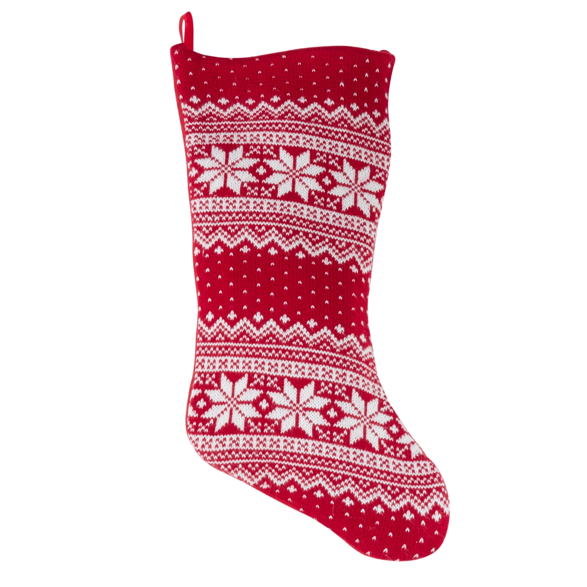 2062.r1720 Snowflake Design Christmas Sweater Stocking, Red