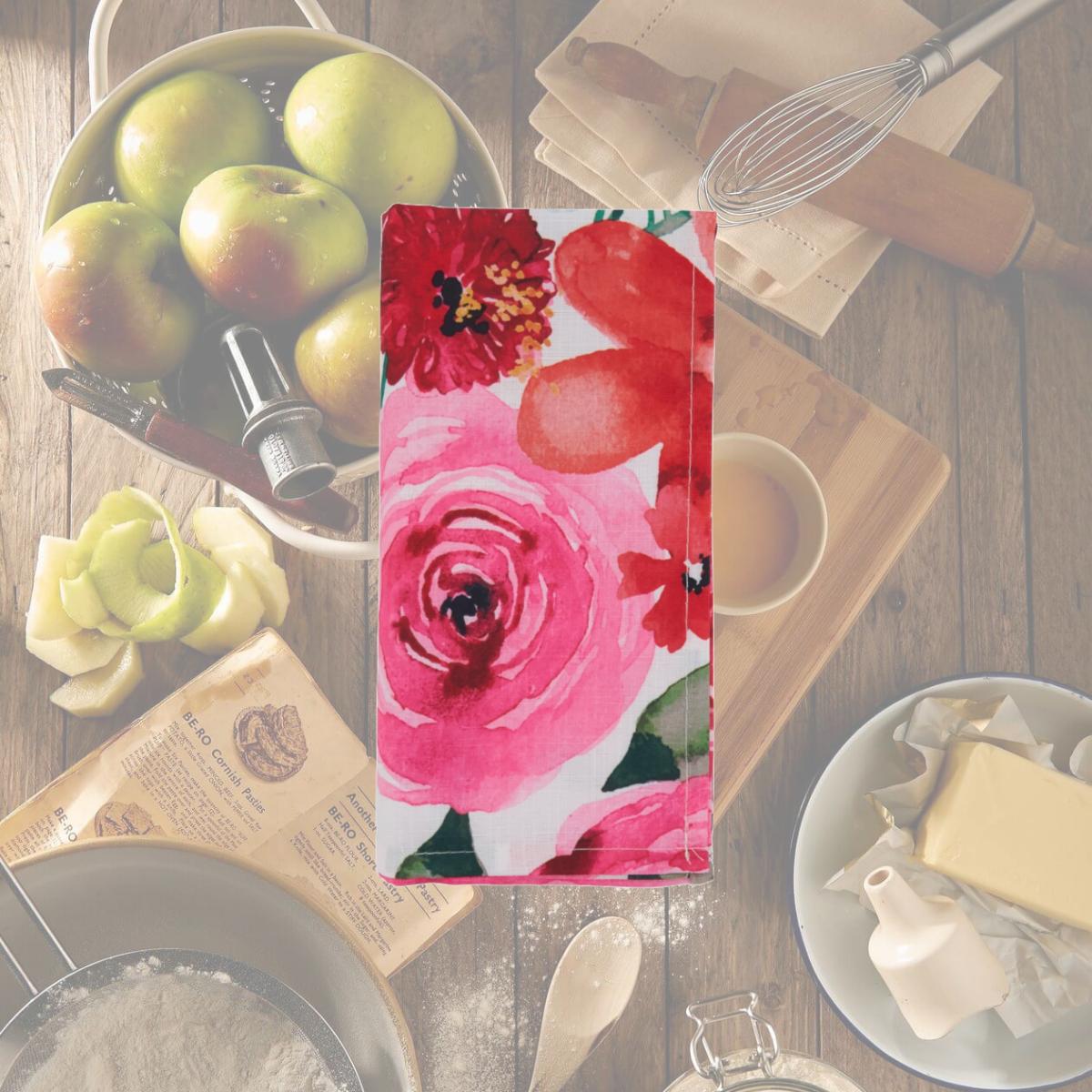 Picture of SARO 3233.M20S 20 in. Square Large Floral Table Napkins - Set of 12