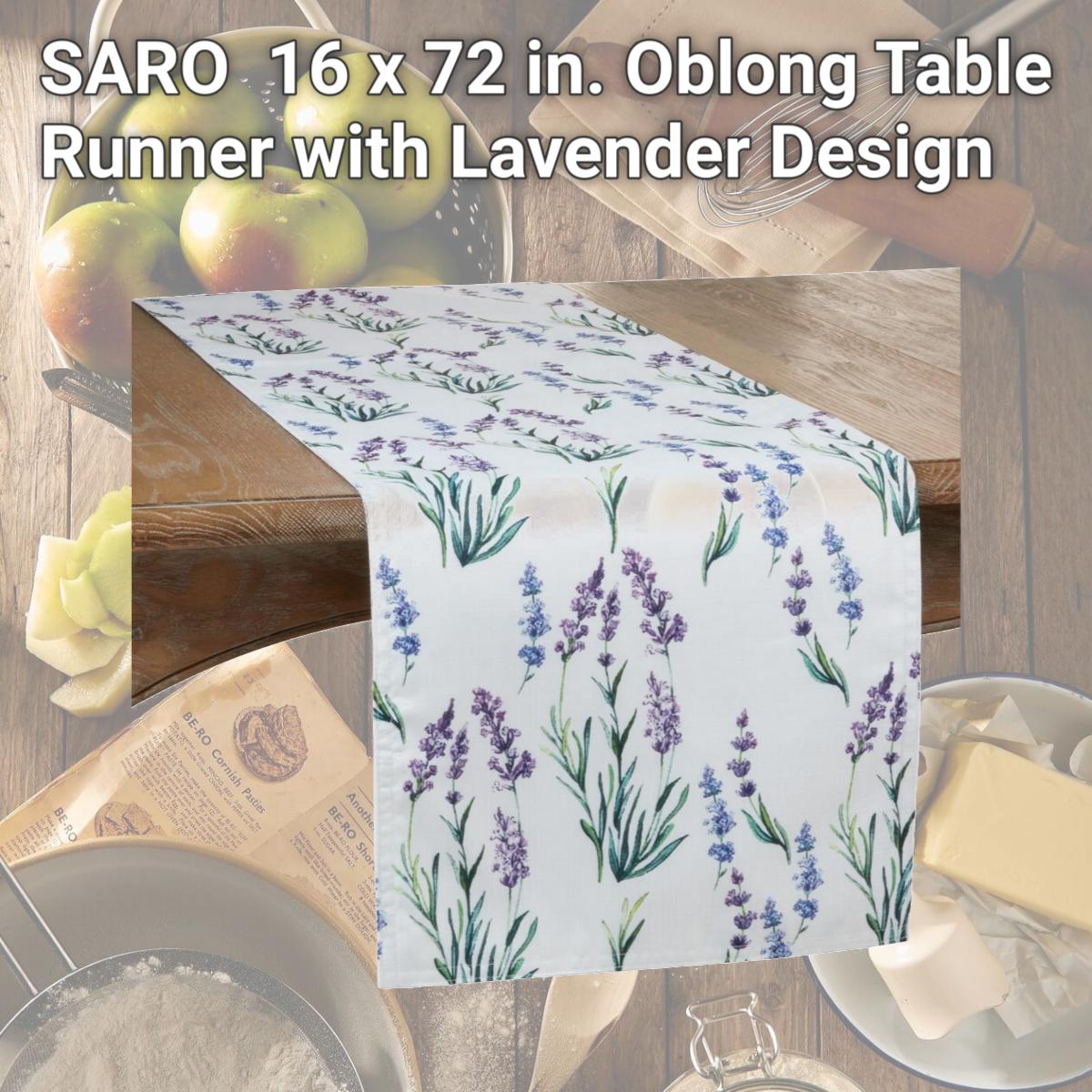 Picture of SARO 1127.LV1672B 16 x 72 in. Oblong Table Runner with Lavender Design