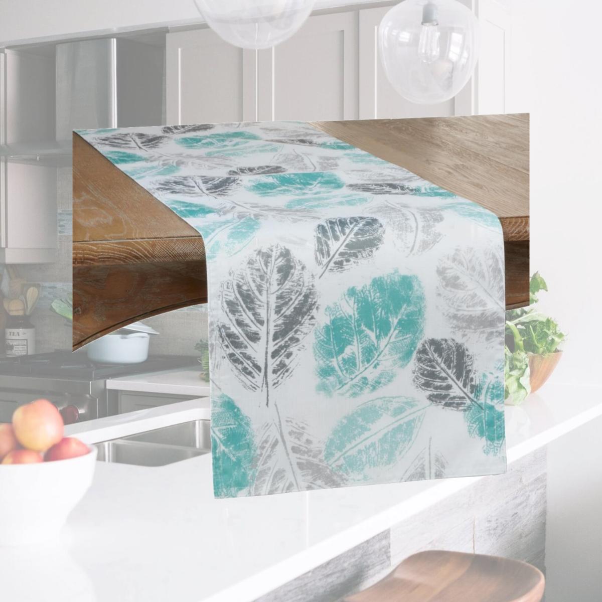 Picture of SARO 6211.MN1672B 16 x 72 in. Oblong Long Table Runner with Leaf Print