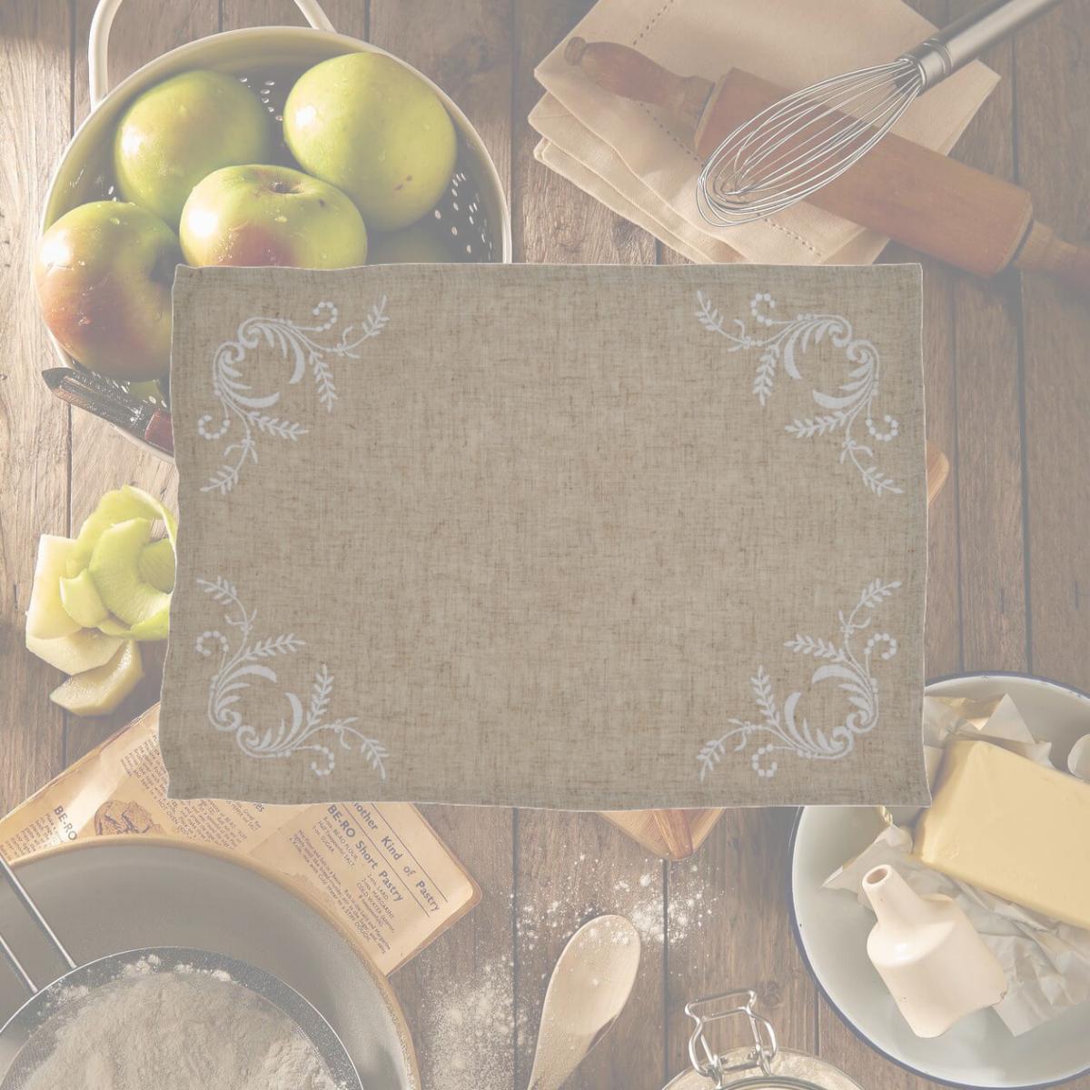 Picture of SARO 9521.N1420B 14 x 20 in. Oblong Elegant Placemats with Natural Embroidered Design - Set of 4