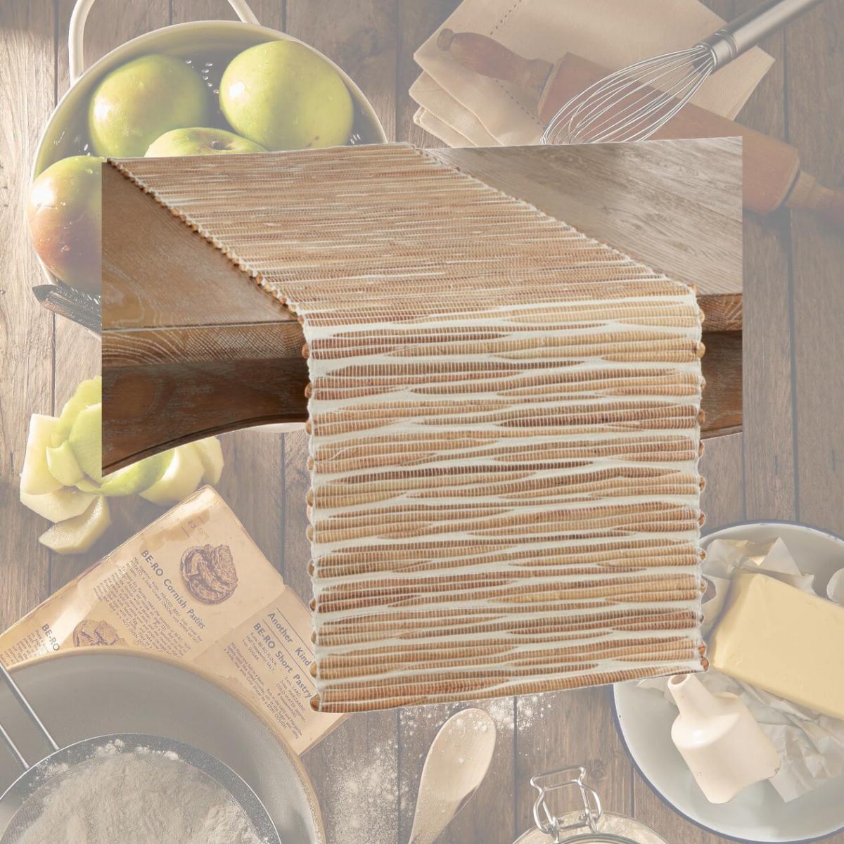 Picture of SARO 4500.N1472B 14 x 72 in. Oblong Long Table Runner with Natural Water Hyacinth Design