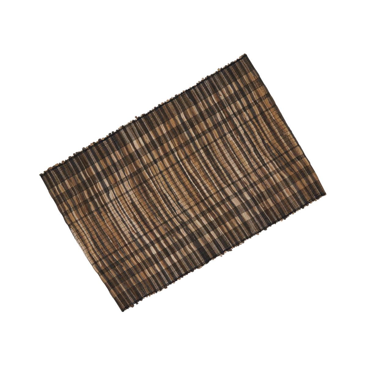 Picture of SARO 1702.BK1420B 14 x 20 in. Oblong Water Hyacinth Placemats with Black Striped Design - Set of 4