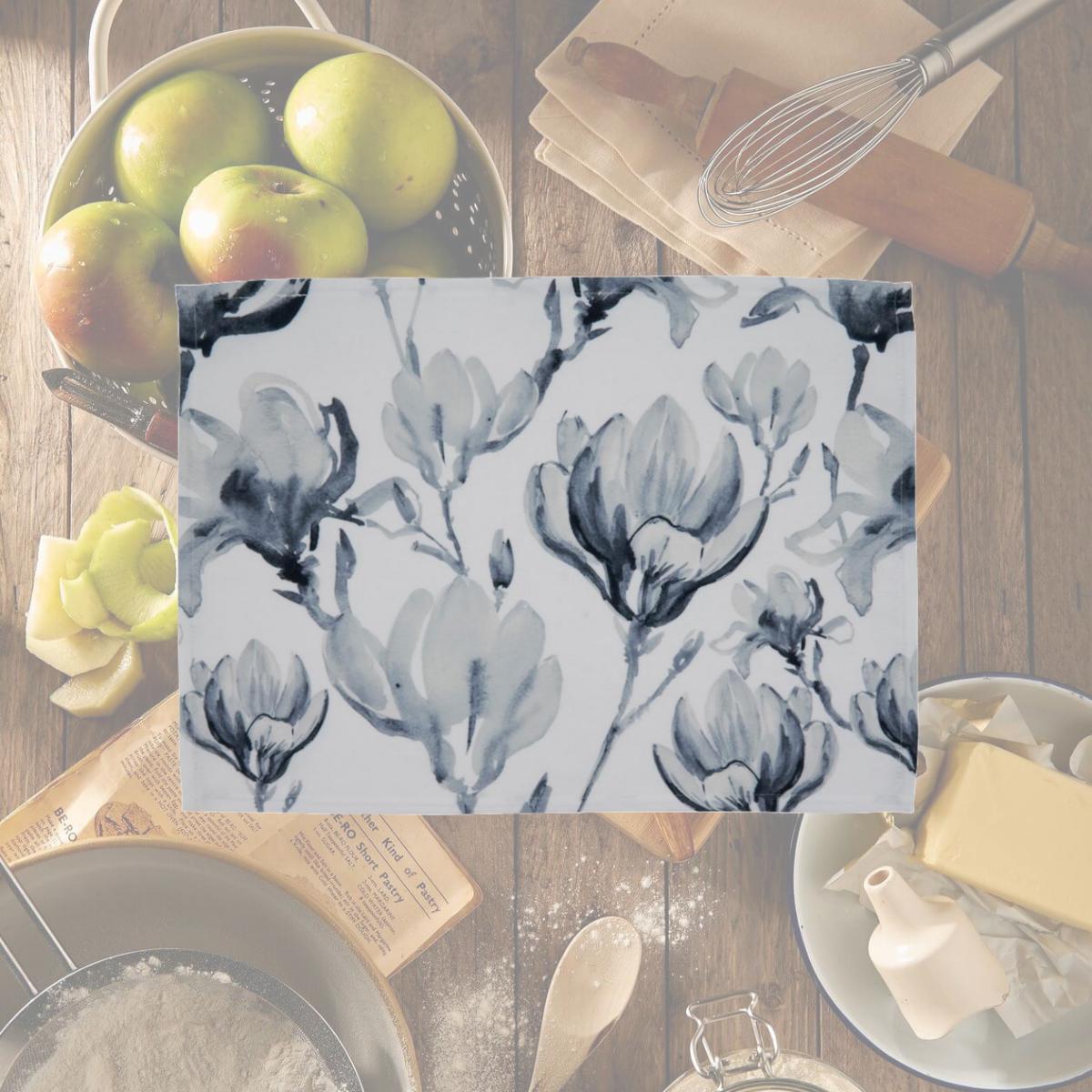 Picture of SARO 4667.BG1420B 14 x 20 in. Oblong Watercolor Floral Design Placemats - Set of 4