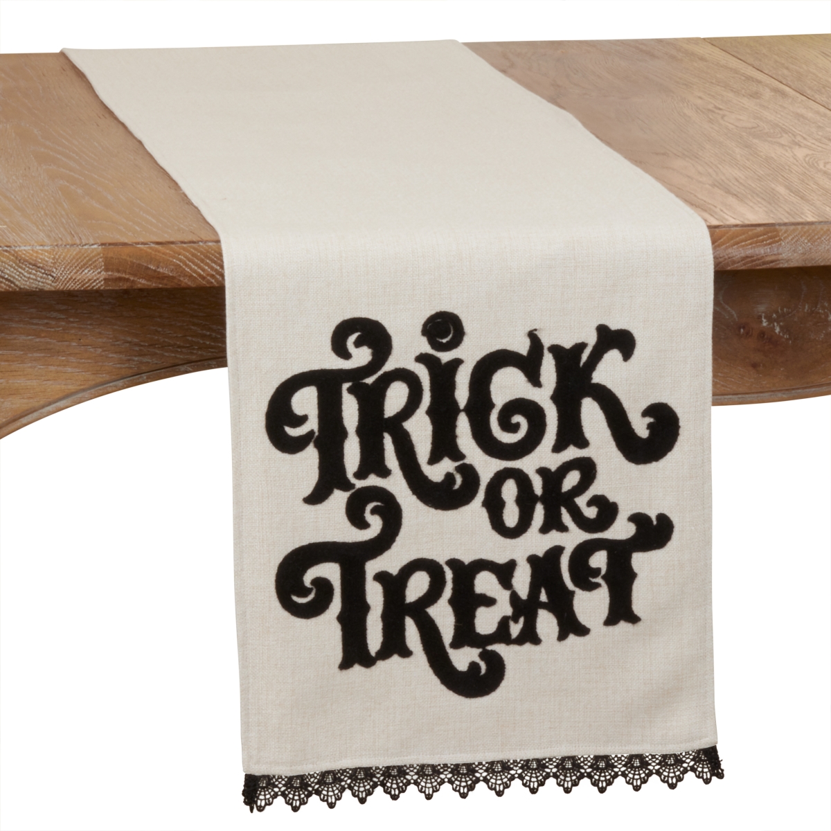 SARO  Halloween Table Runner with Trick Or Treat Design