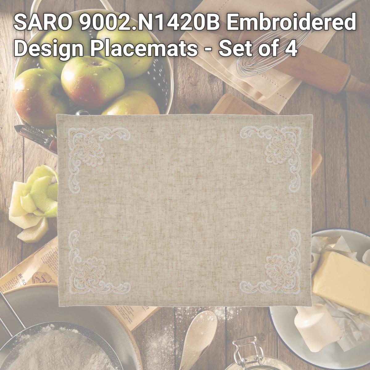 Picture of SARO 9002.N1420B Embroidered Design Placemats - Set of 4