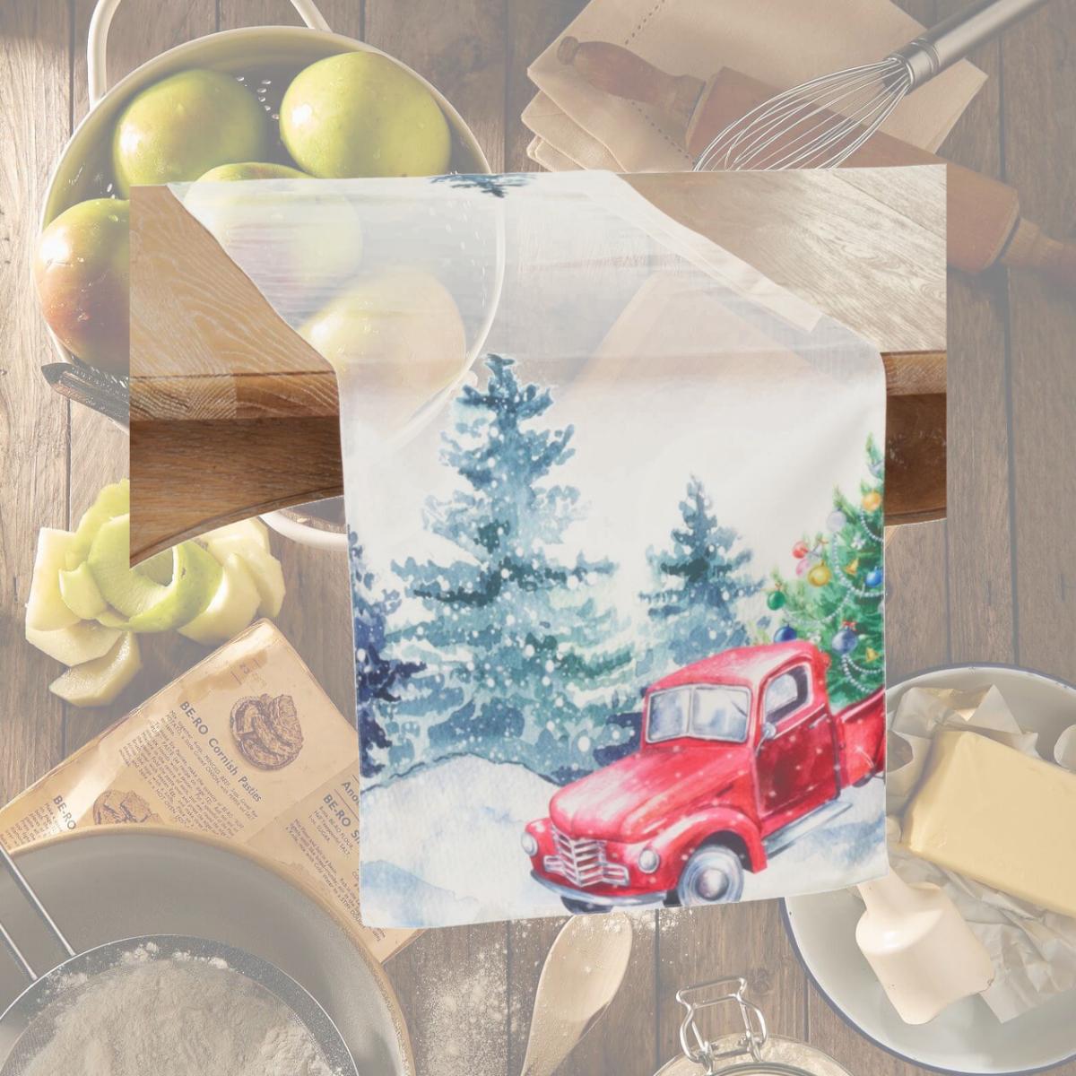 Picture of SARO 2279.M1670B 16 x 70 in. Oblong Multicolor Christmas Truck Table Runner