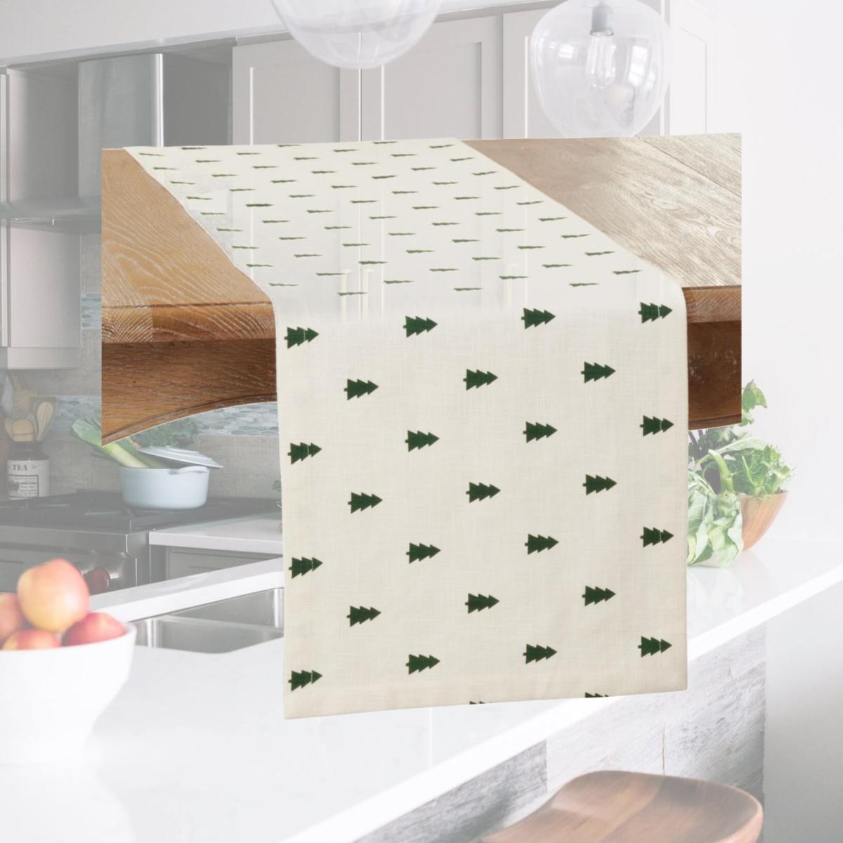 Picture of SARO 502.I1472B 14 x 72 in. Oblong Ivory Christmas Tree Table Runner