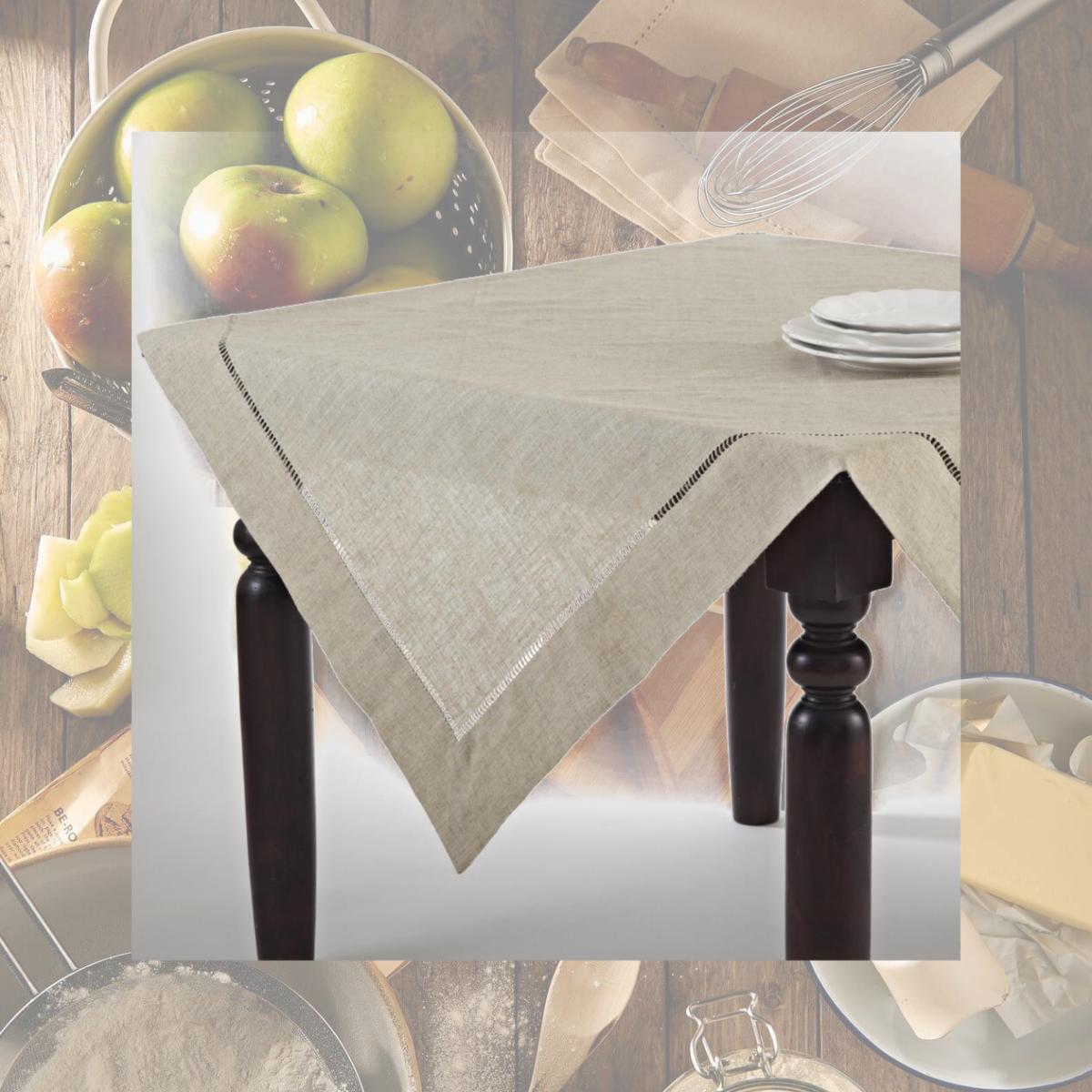 Picture of SARO 731.N40S 40 in. Square Toscana Table Topper - Natural