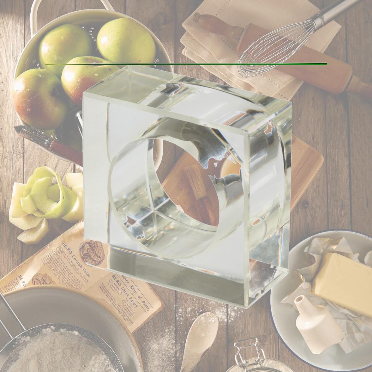 Picture of SARO NR812.C Glass Square Shaped Napkin Rings - Set of 4