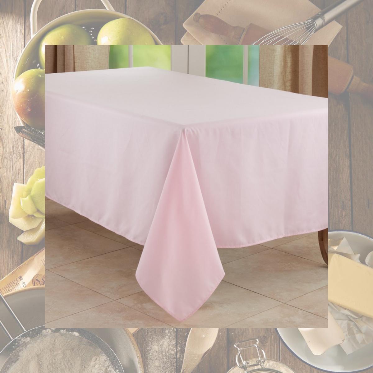 Picture of Saro 321.P6584B 65 x 84 in. Casual Design Everyday Oblong Tablecloth, Pink
