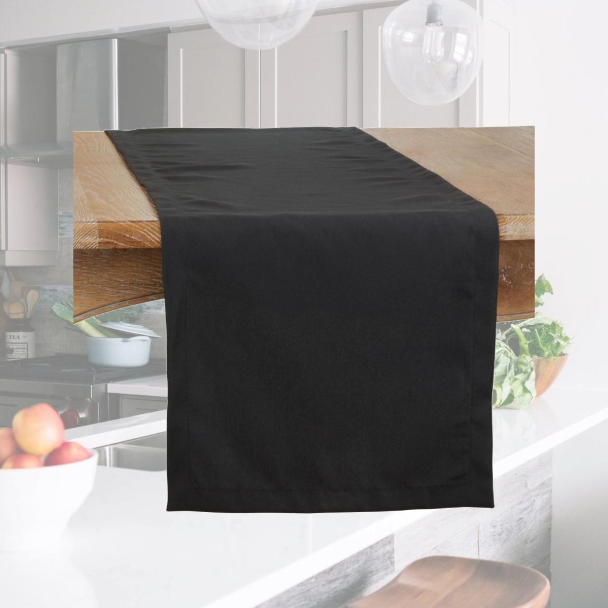 Picture of Saro 321.BK1672B 16 x 72 in. Casual Design Everyday Oblong Table Runner, Black