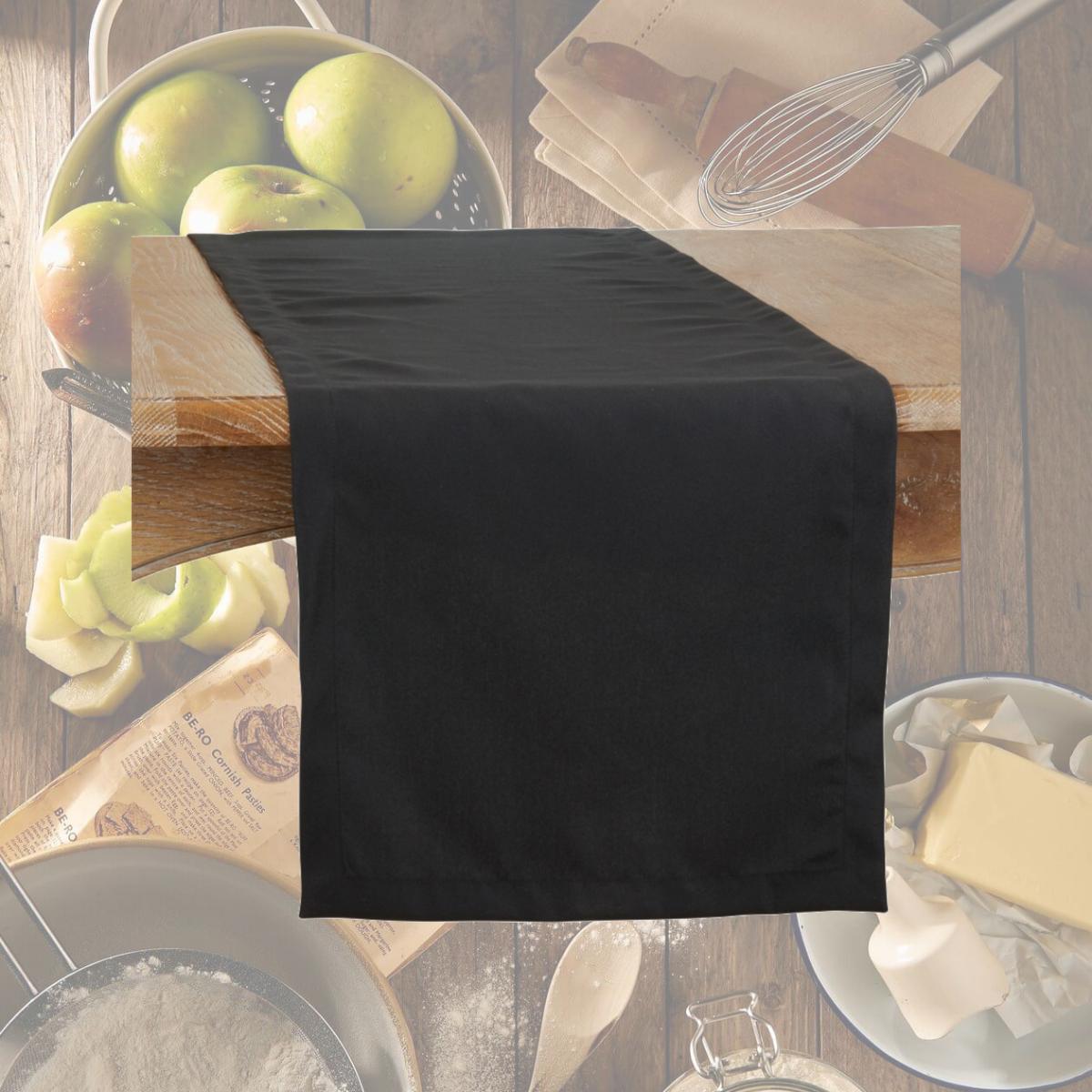 Picture of Saro 321.BK1690B 16 x 90 in. Casual Design Everyday Oblong Table Runner, Black