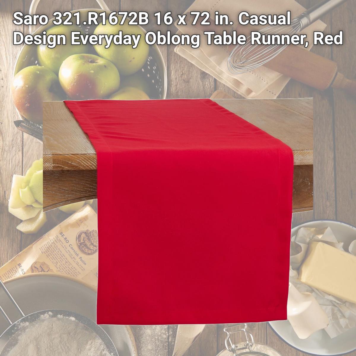 Picture of Saro 321.R1672B 16 x 72 in. Casual Design Everyday Oblong Table Runner, Red