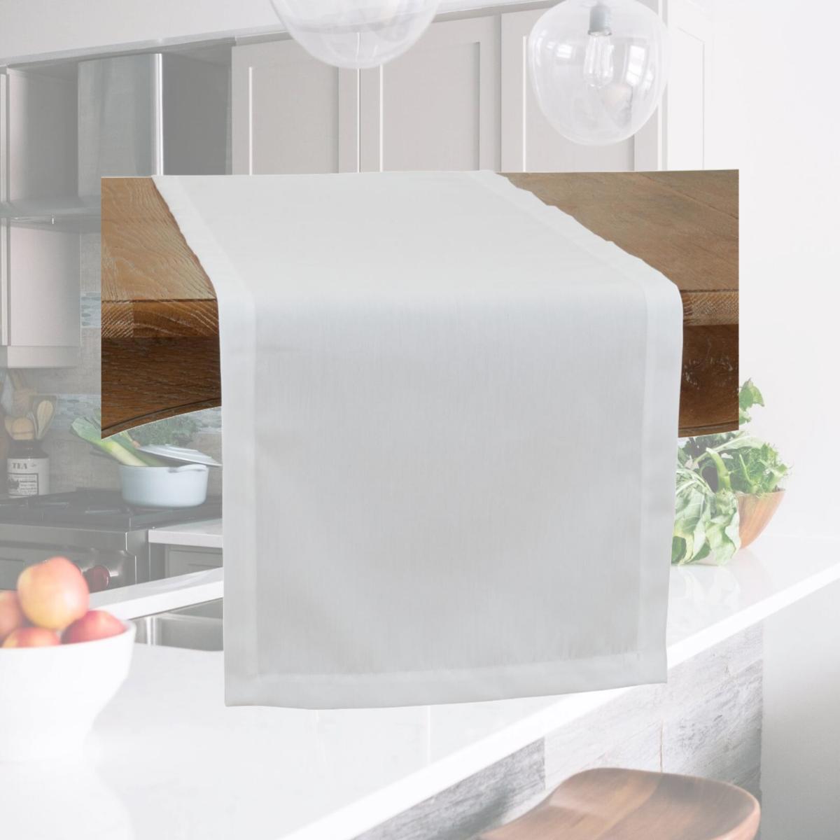 Picture of Saro 321.W1672B 16 x 72 in. Casual Design Everyday Oblong Table Runner, White