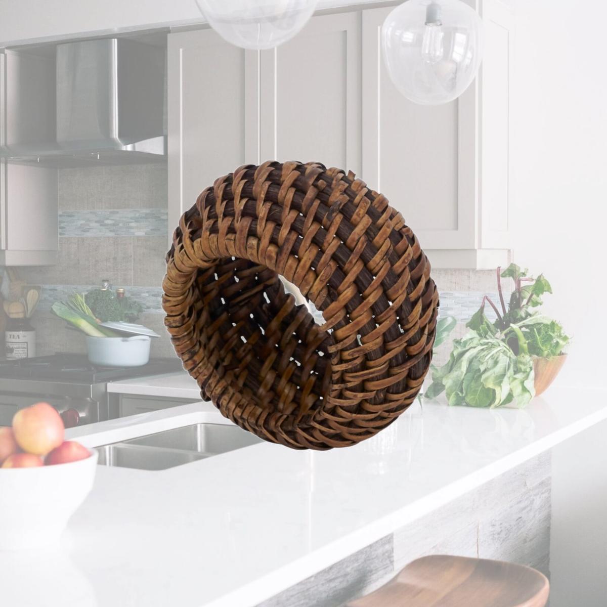 Picture of Saro NR509.BR 2.4 in. Woven Rattan Napkin Rings, Brown - Set of 4