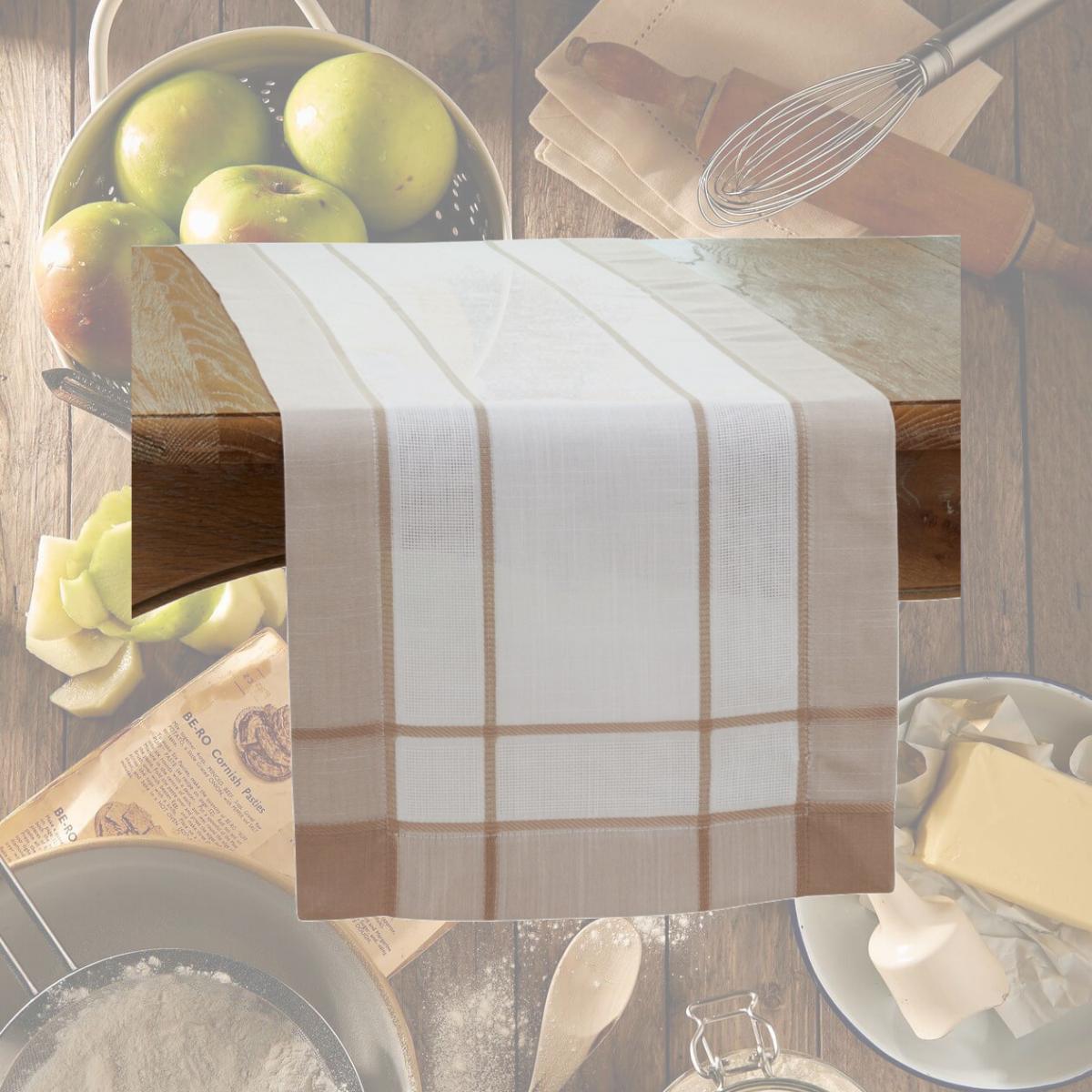 Picture of Saro 351.N1690B 16 x 90 in. Banded Border Oblong Table Runner, Natural