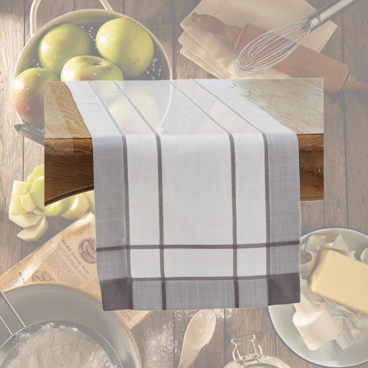 Picture of Saro 351.GY1690B 16 x 90 in. Banded Border Oblong Table Runner, Gray
