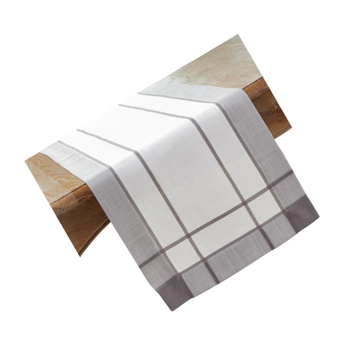 Picture of Saro 351.GY16108B 16 x 108 in. Banded Border Oblong Table Runner, Gray