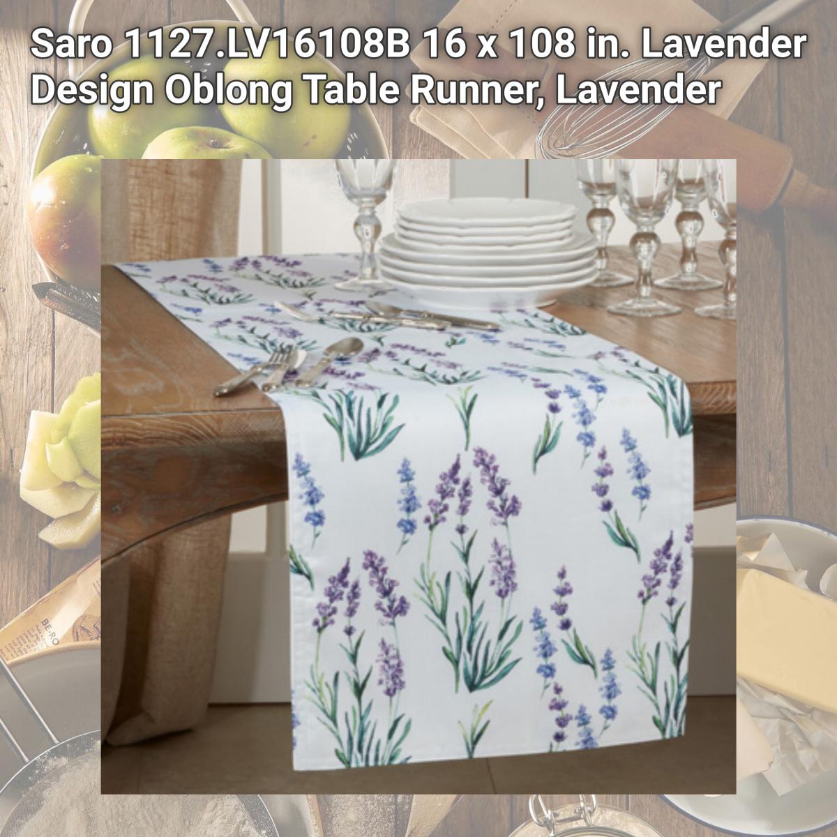 Picture of Saro 1127.LV16108B 16 x 108 in. Lavender Design Oblong Table Runner, Lavender
