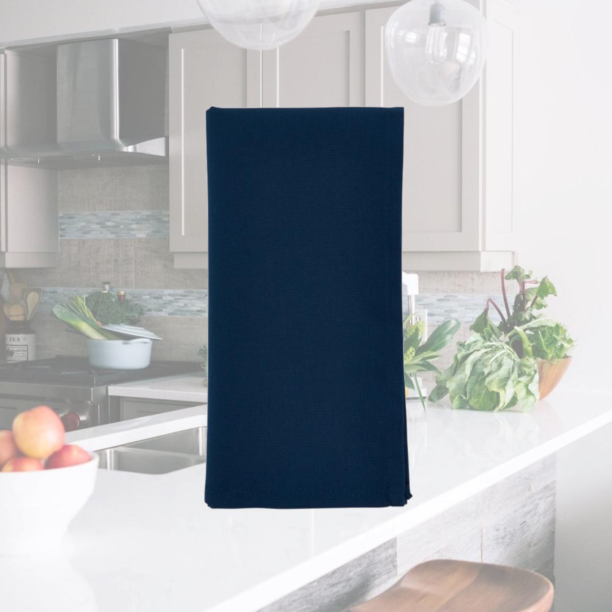 Picture of SARO 321.NB20S 20 in. Collection Casual Design Everyday Table Napkin  Navy Blue - Set of 12