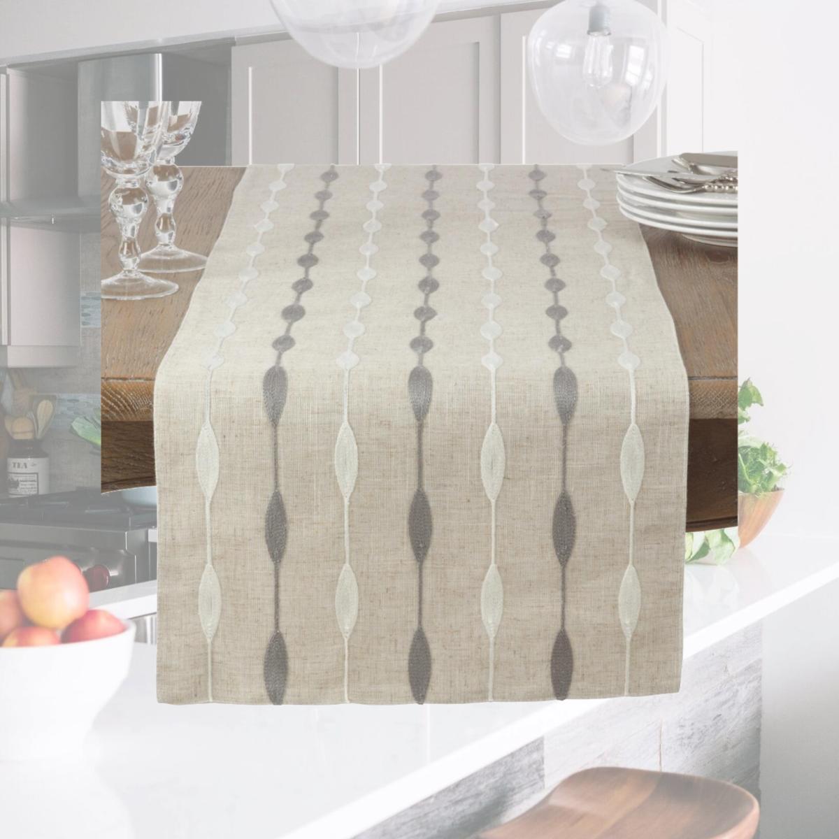 Picture of Saro Lifestyle 2293.N1690B 16 x 90 in. Modern Embroidered Design Table Runner, Natural