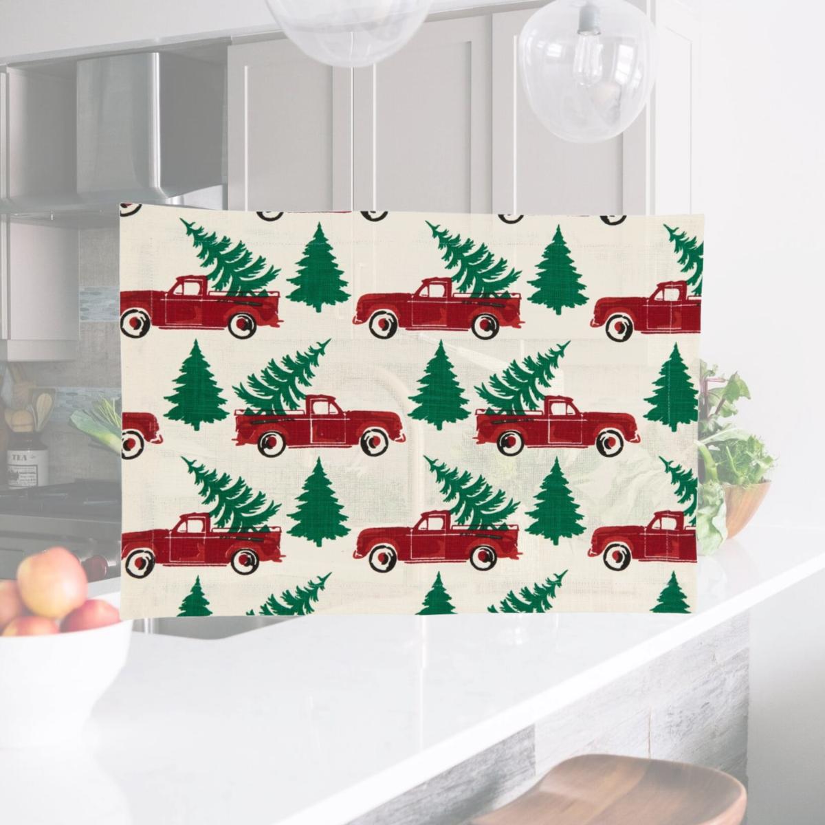 Picture of Saro Lifestyle 6082.M1420B Christmas Truck Placemats - Set of 4