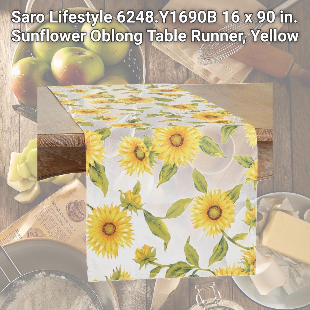 Picture of Saro Lifestyle 6248.Y1690B 16 x 90 in. Sunflower Oblong Table Runner, Yellow
