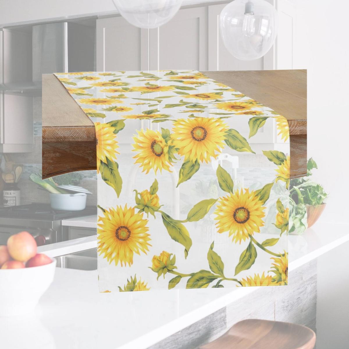 Picture of Saro Lifestyle 6248.Y1690B 16 x 90 in. Sunflower Oblong Table Runner, Yellow