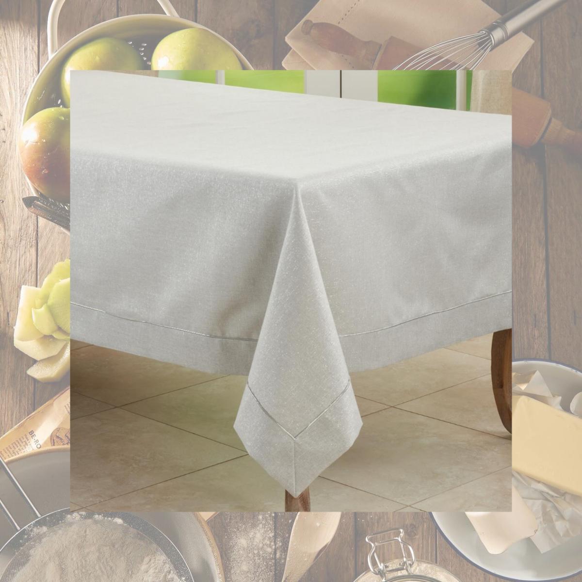 Picture of Saro Lifestyle 9110.S70S Shimmering Tablecloth with Piping Detail