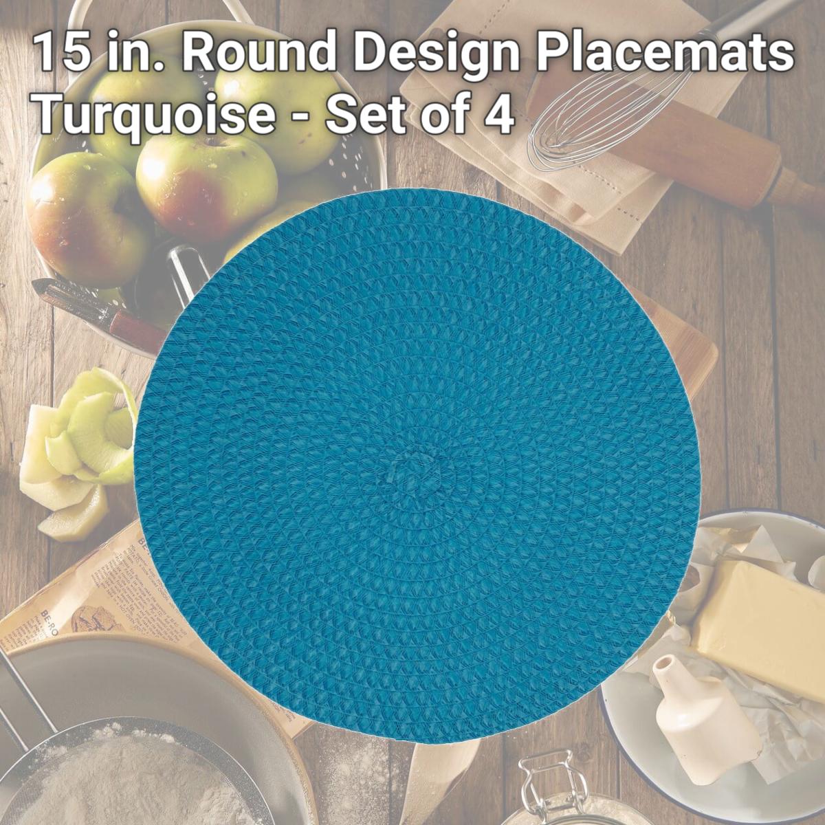 Picture of Saro Lifestyle 2803.TQ15R 15 in. Round Design Placemats, Turquoise - Set of 4