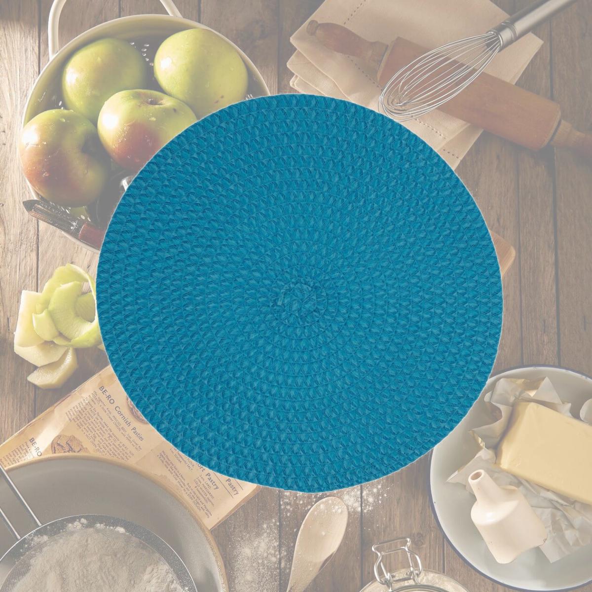 Picture of Saro Lifestyle 2803.TQ15R 15 in. Round Design Placemats, Turquoise - Set of 4