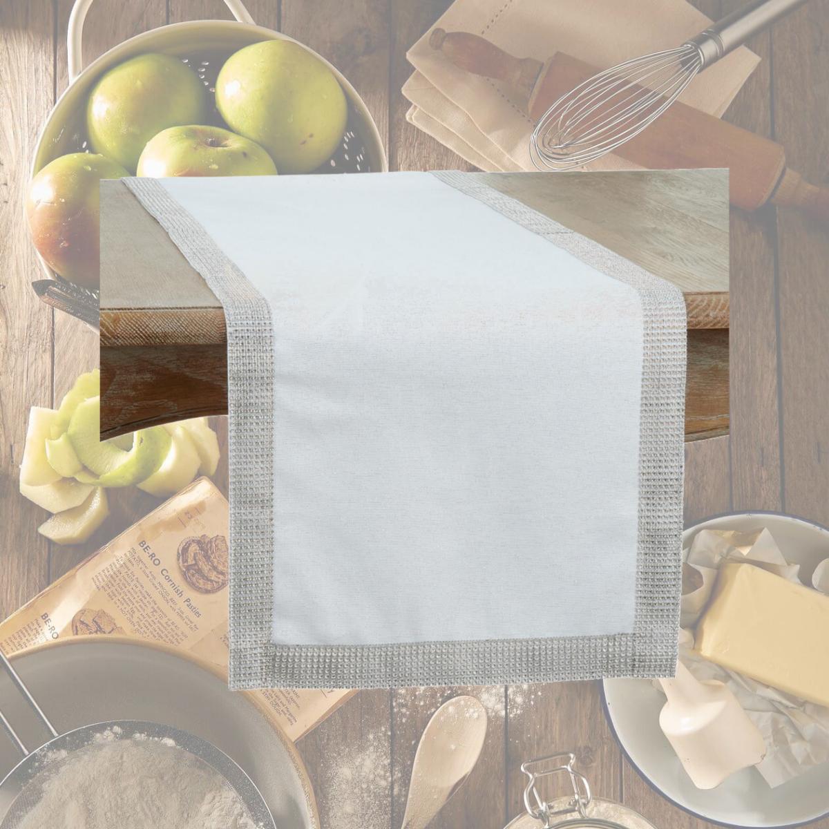 Picture of Saro Lifestyle 315.W1672B 16 x 72 in. Studded Design Table Table Runner, White