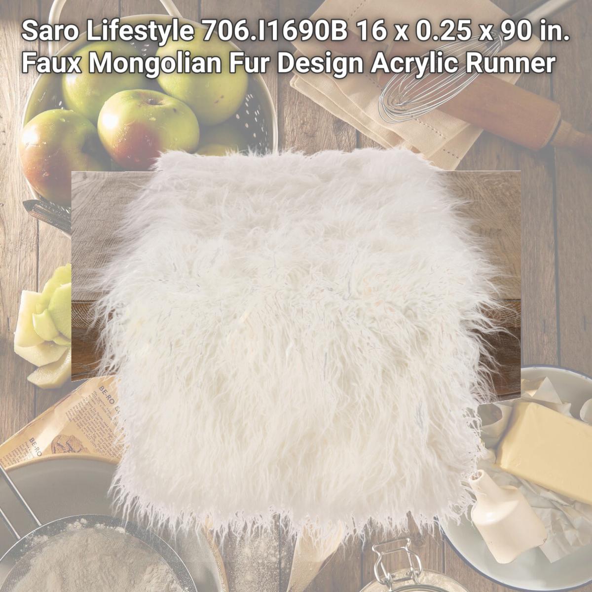 Picture of Saro Lifestyle 706.I1690B 16 x 0.25 x 90 in. Faux Mongolian Fur Design Acrylic Runner