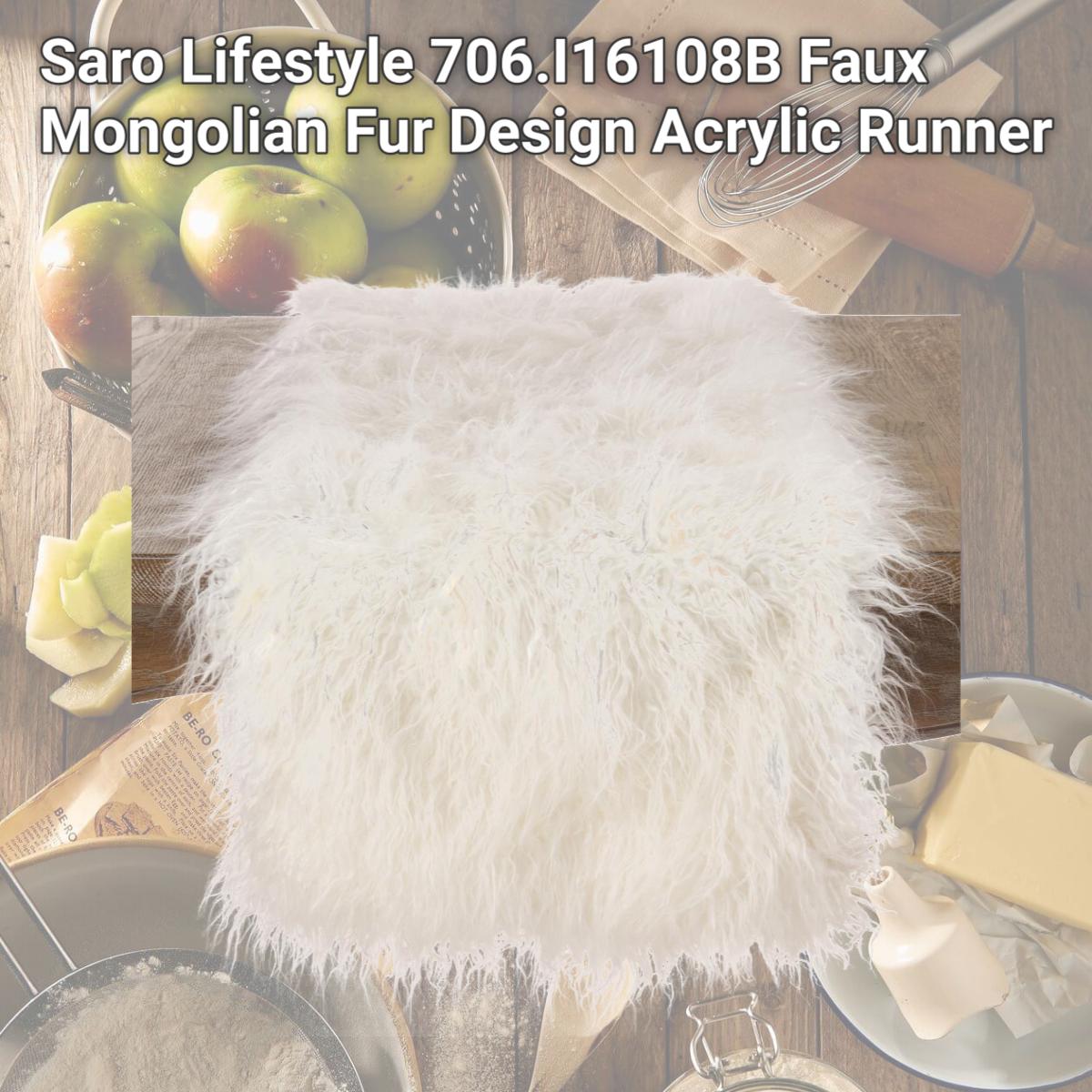 Picture of Saro Lifestyle 706.I16108B Faux Mongolian Fur Design Acrylic Runner