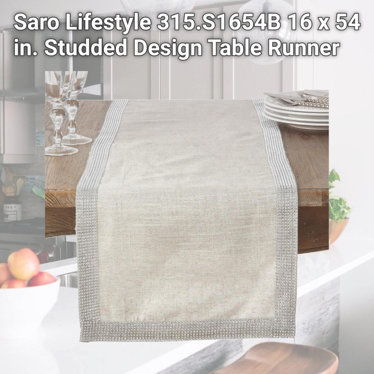 Picture of Saro Lifestyle 315.S1654B 16 x 54 in. Studded Design Table Runner