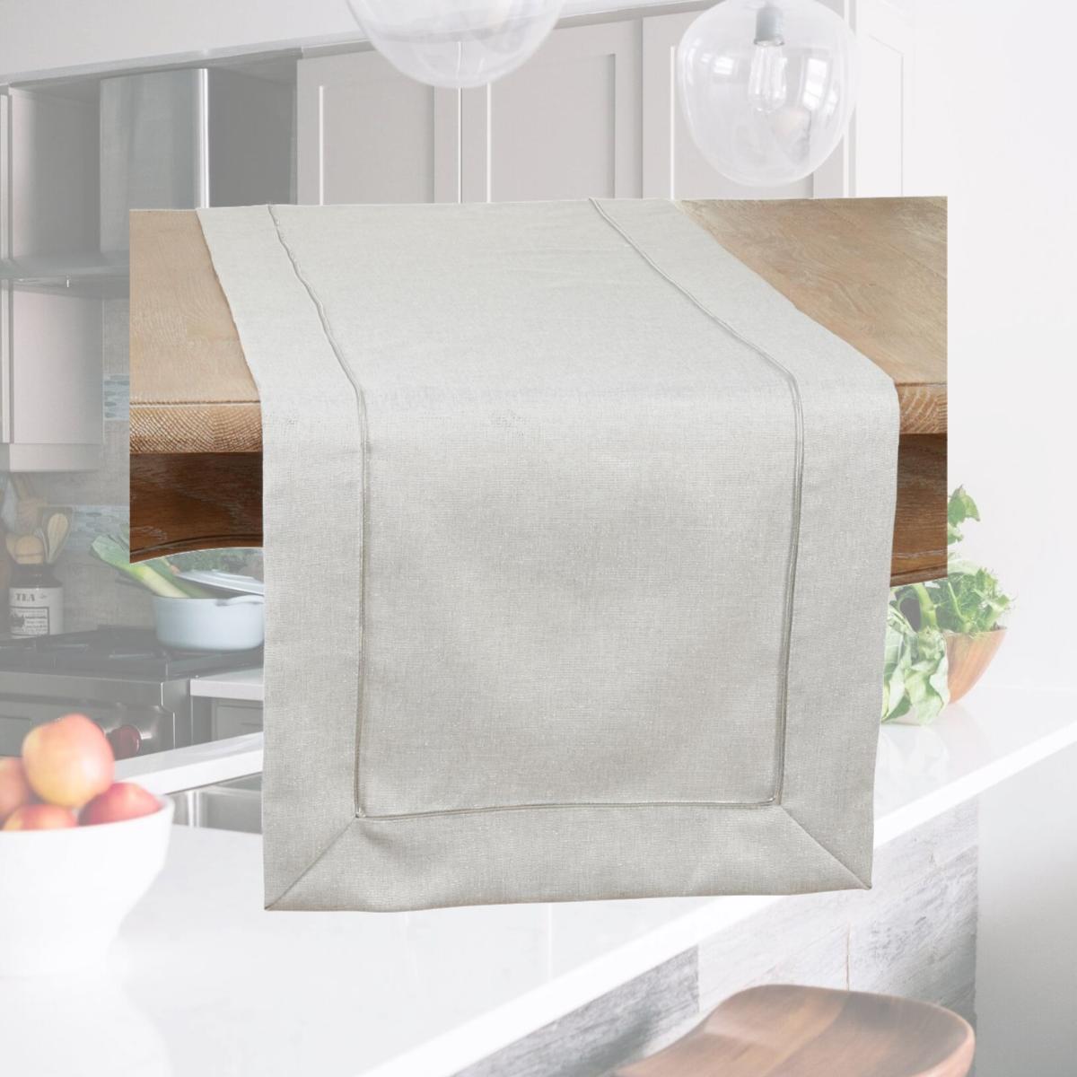 Picture of Saro Lifestyle 9110.S1690B Shimmering Table Runner with Piping Detail