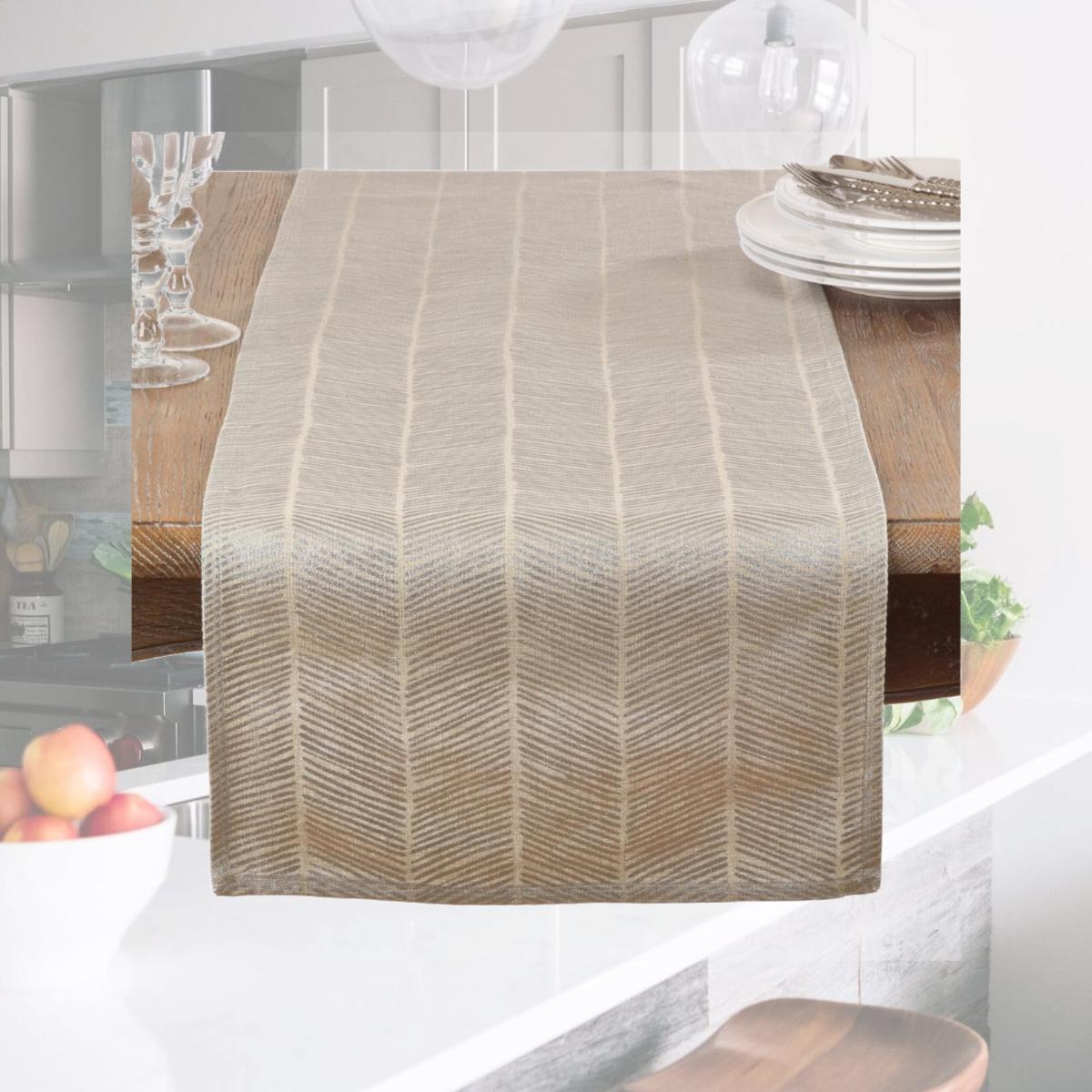 Picture of Saro Lifestyle 6000.S1672B 16 x 72 in. Metallic Herringbone Design Table Runner
