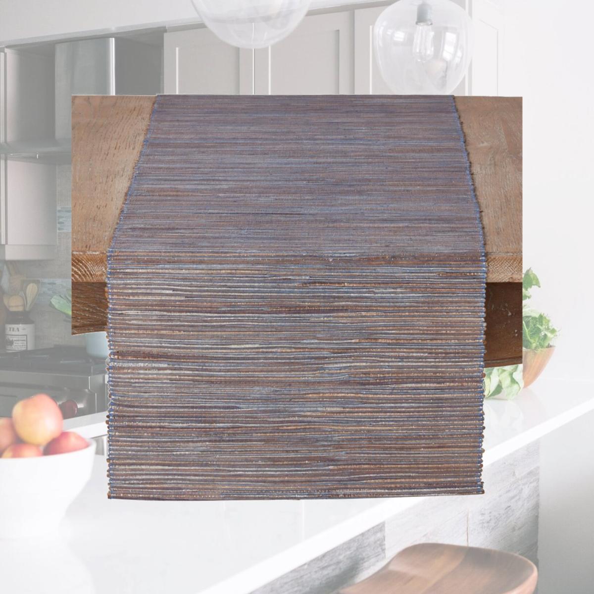 Picture of Saro Lifestyle 217.BG1454B 14 x 54 in. Shimmering Woven Nubby Water Hyacinth Table Runner, Brown