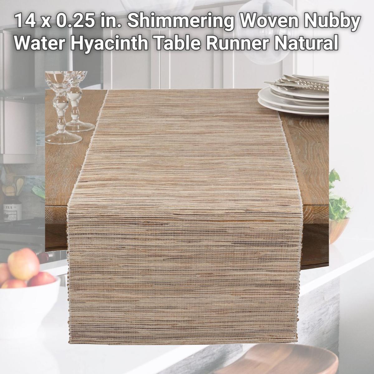 Picture of Saro Lifestyle 217.N1454B 14 x 0.25 in. Shimmering Woven Nubby Water Hyacinth Table Runner, Natural