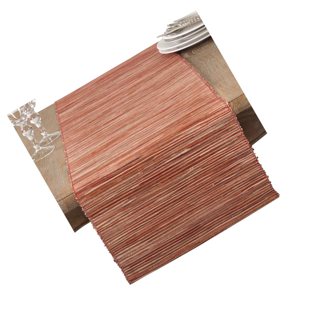 Picture of Saro Lifestyle 217.RU1454B 54 in. Shimmering Woven Nubby Water Hyacinth Table Runner, Rust